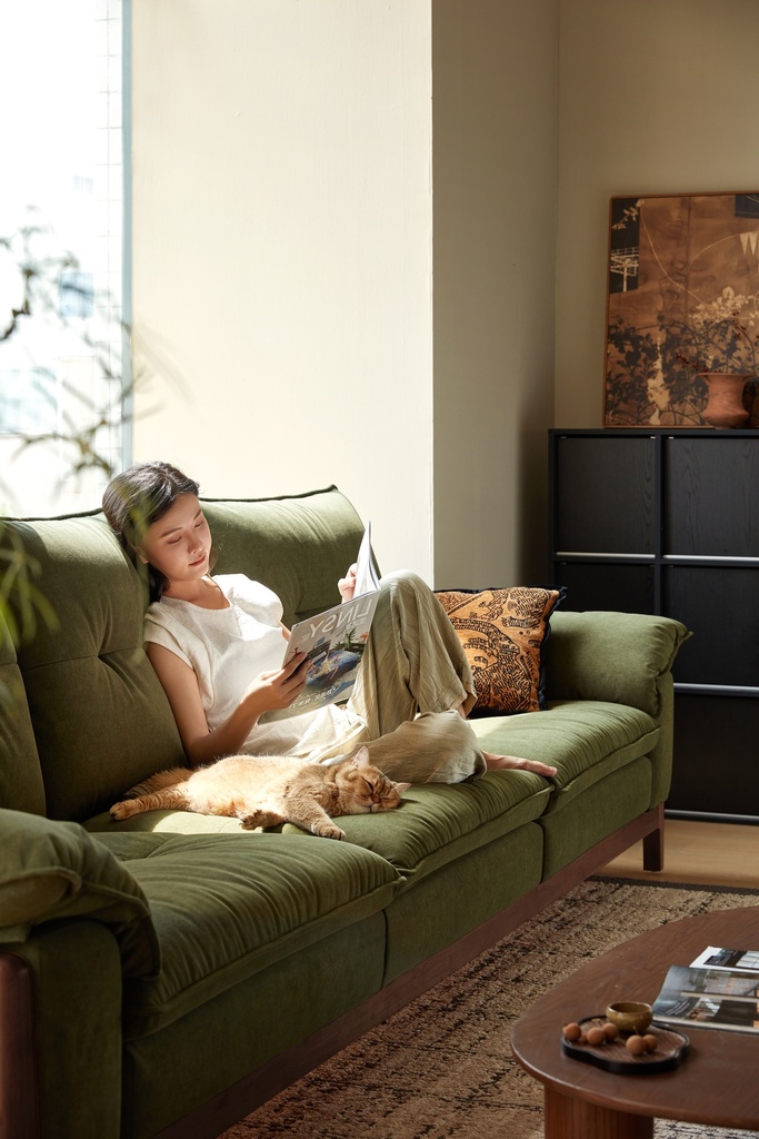 Anya Walnut Solid Wood Sofa