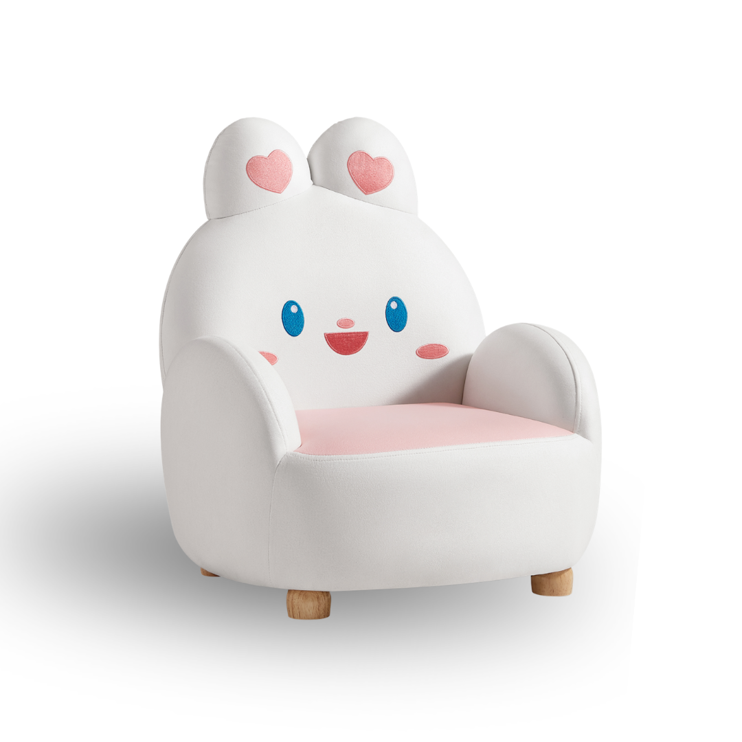 Animal White Fabric Kid's Sofa