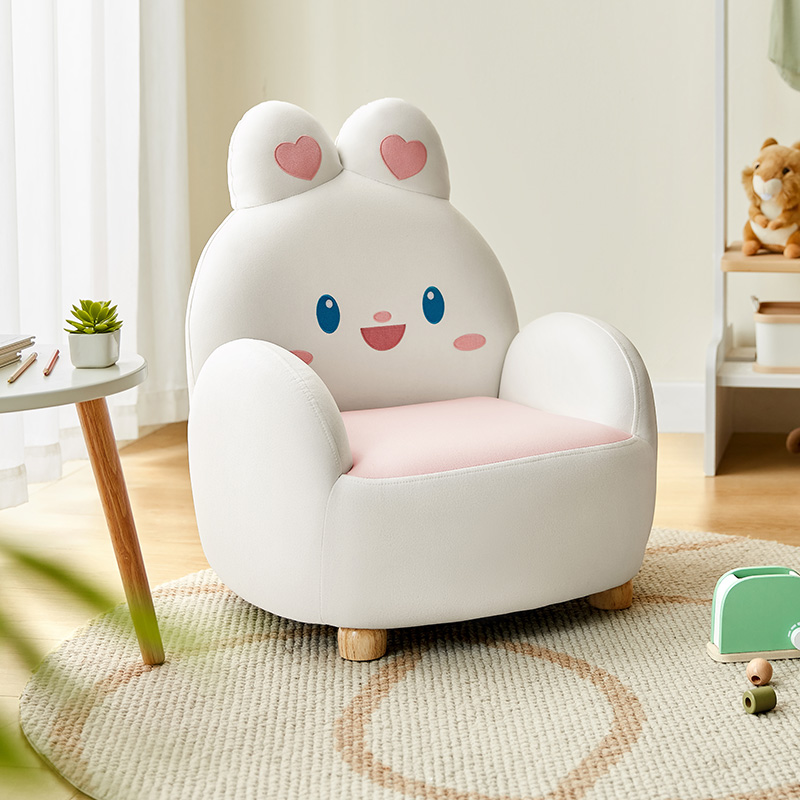 Animal White Fabric Kid's Sofa