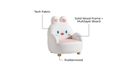 Animal White Fabric Kid's Sofa