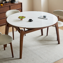 Nivora White Solid Wood Extendable Dining Table
