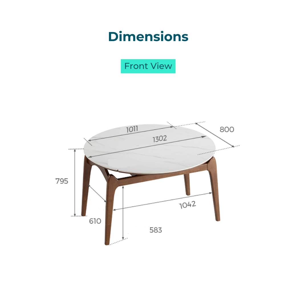 Nivora White Solid Wood Extendable Dining Table