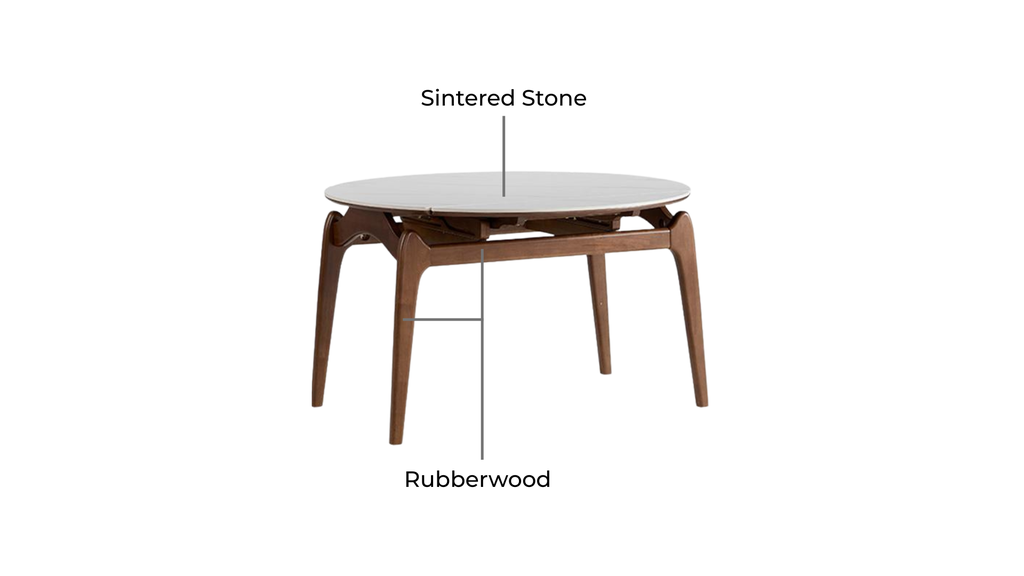 Nivora White Solid Wood Extendable Dining Table