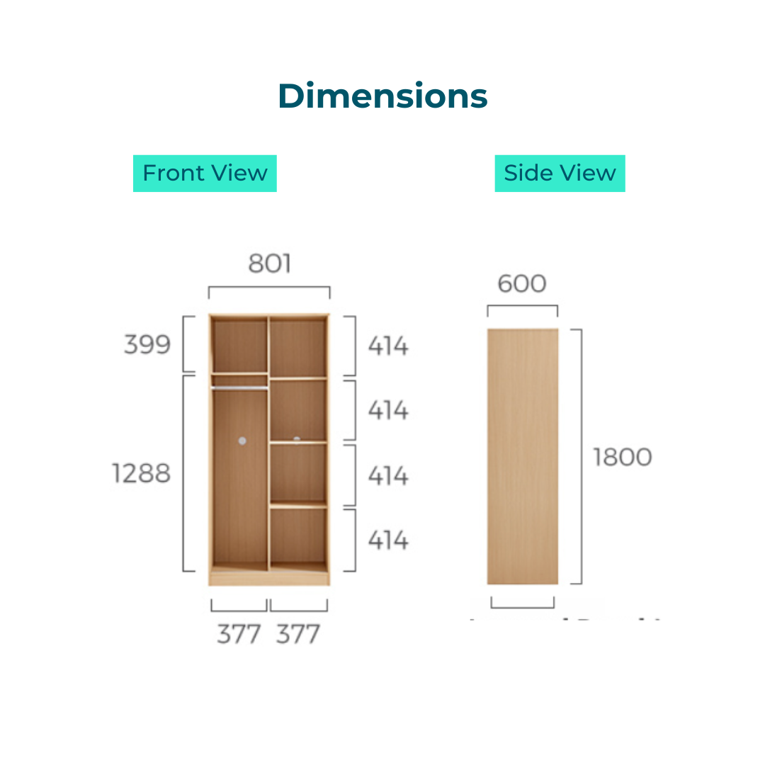 Oniro White Melamine Wardrobe Cabinet  