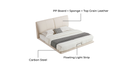 Blaire Beige Genuine Leather Bed  