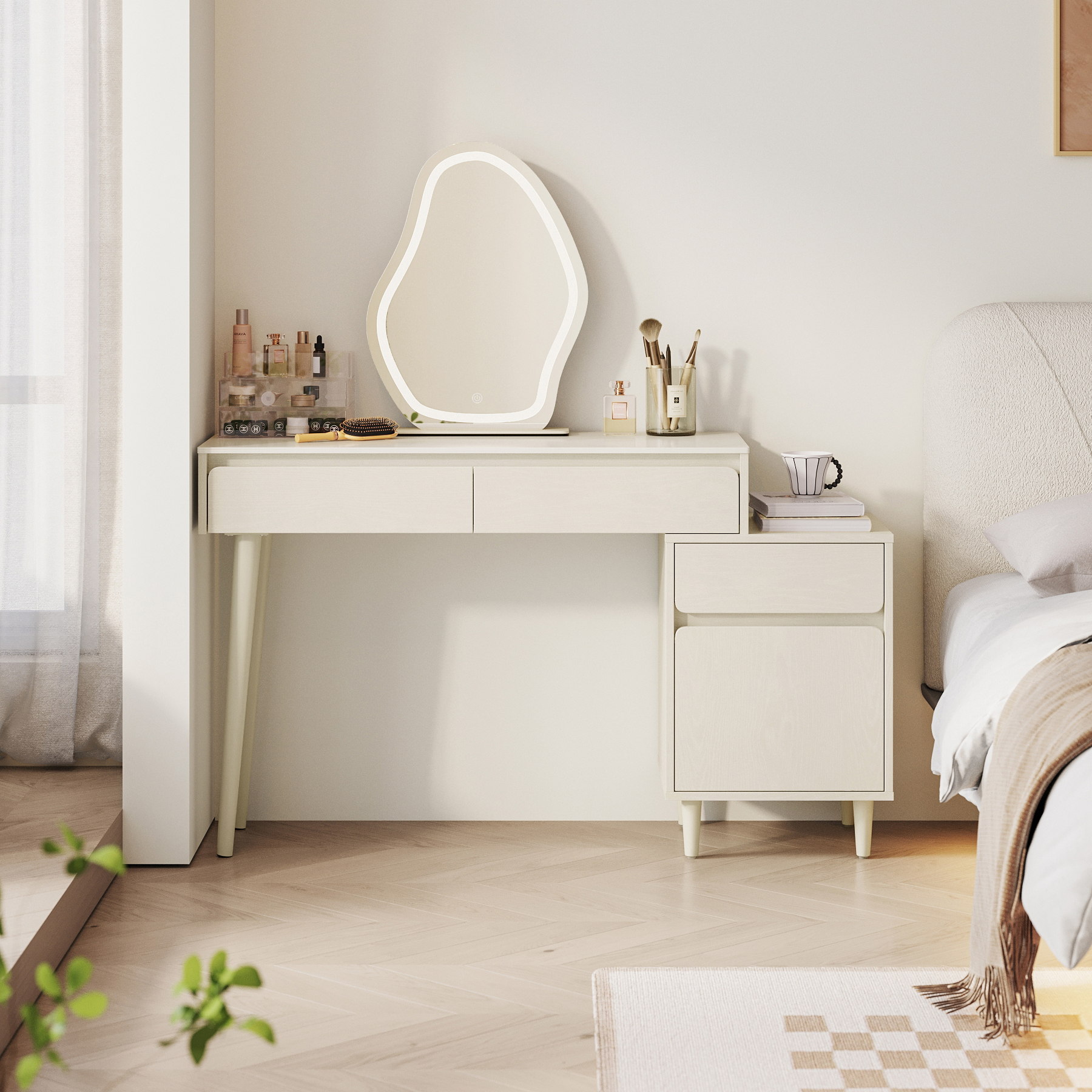 Miley White Dresser and Mirror 