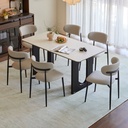 William Black and White Dining Table Set