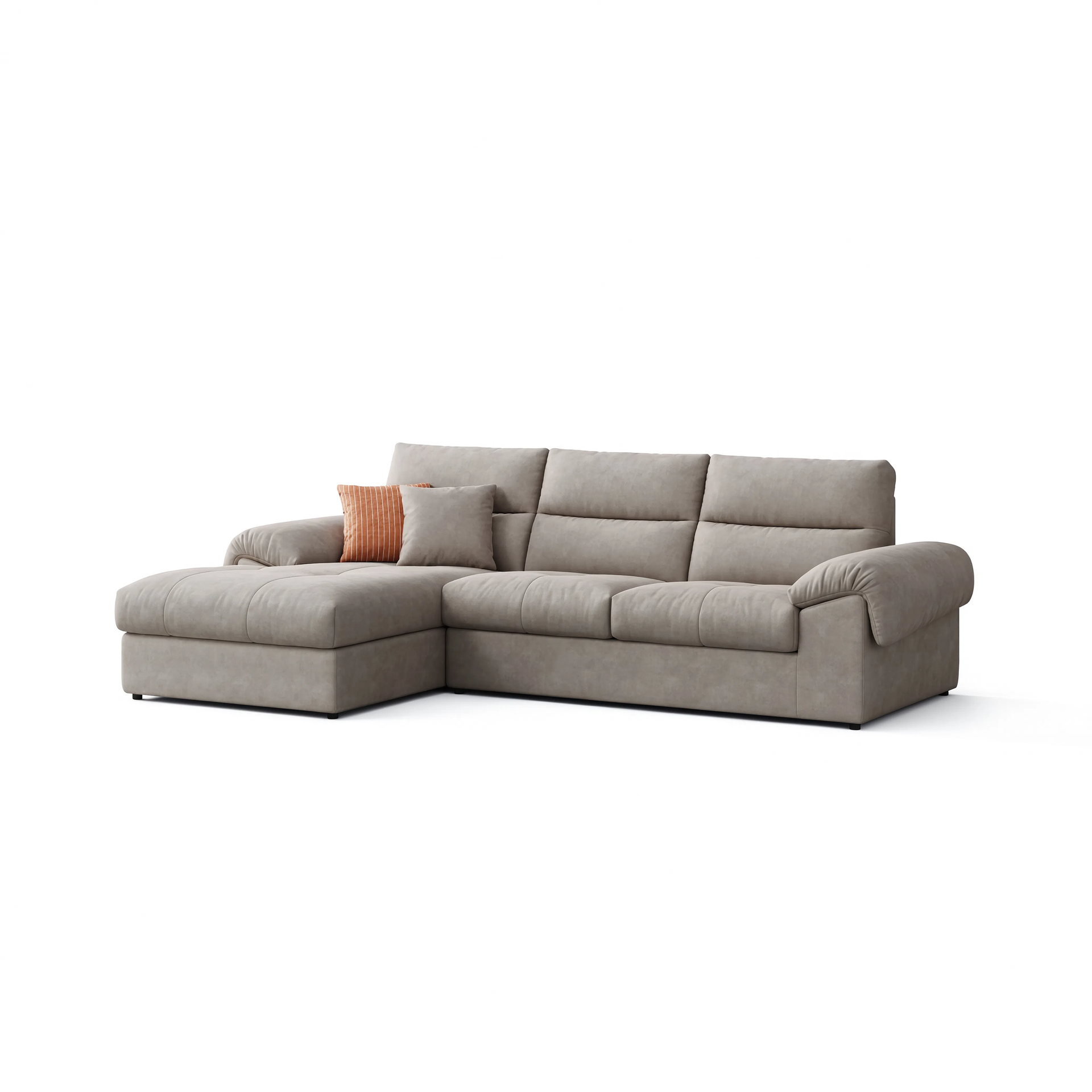 Terrell Gray Fabric L-Shaped Sofa