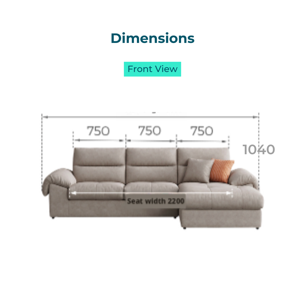 Terrell Gray Fabric L-Shaped Sofa
