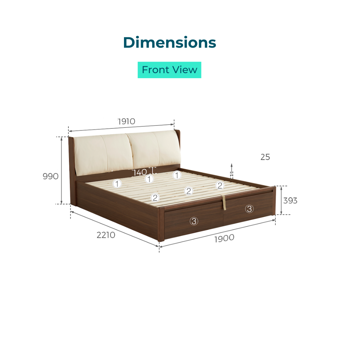 Franz Walnut Pneumatic Storage Bed