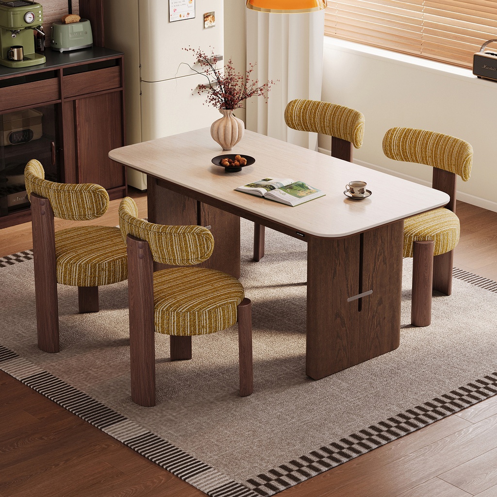 Noelle Walnut Dining Table Set