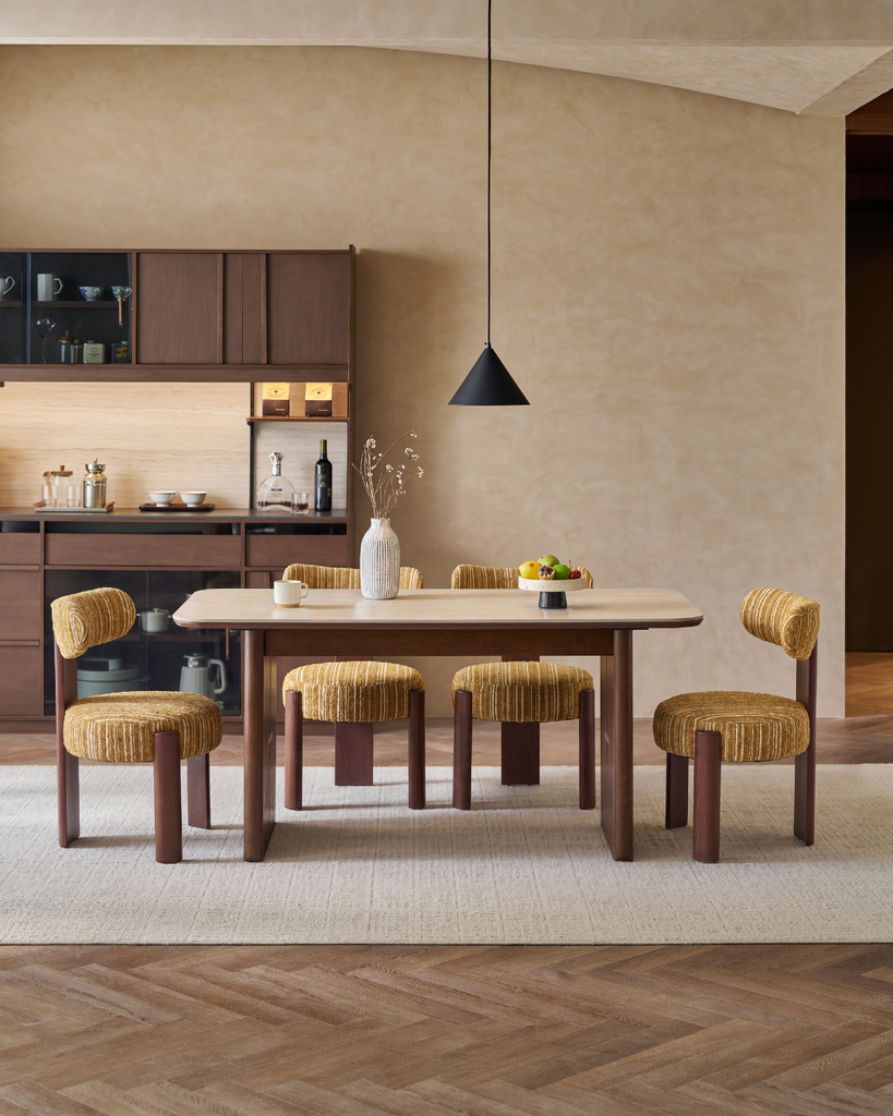 Noelle Walnut Dining Table Set
