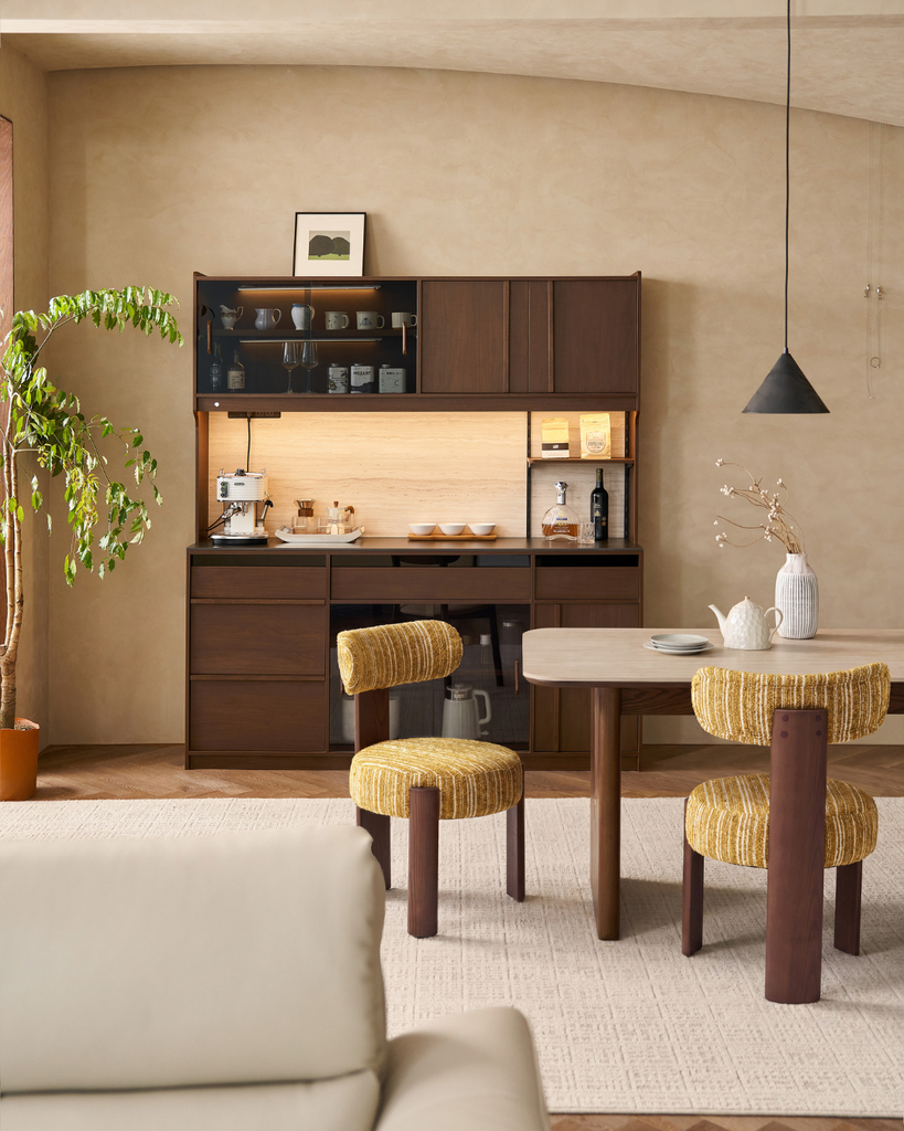 Noelle Walnut Dining Table Set