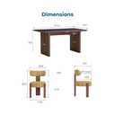 Noelle Walnut Dining Table Set