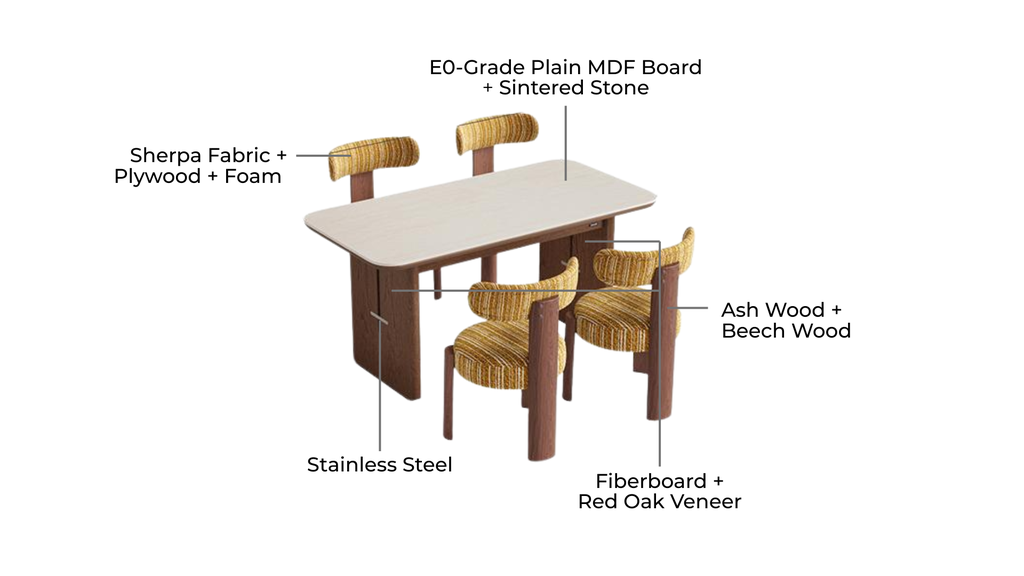 Noelle Walnut Dining Table Set