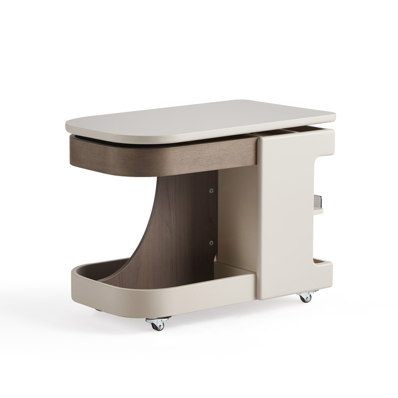 Bridger Gray Height-Adjustable Side Table