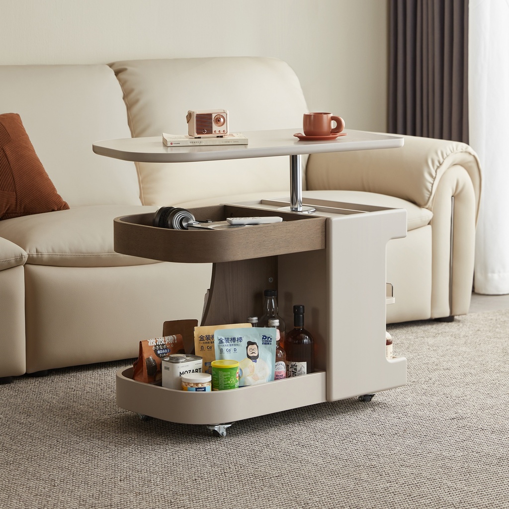 Bridger Gray Height-Adjustable Side Table