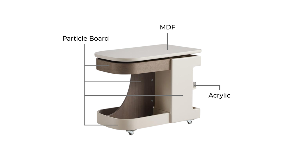 Bridger Gray Height-Adjustable Side Table