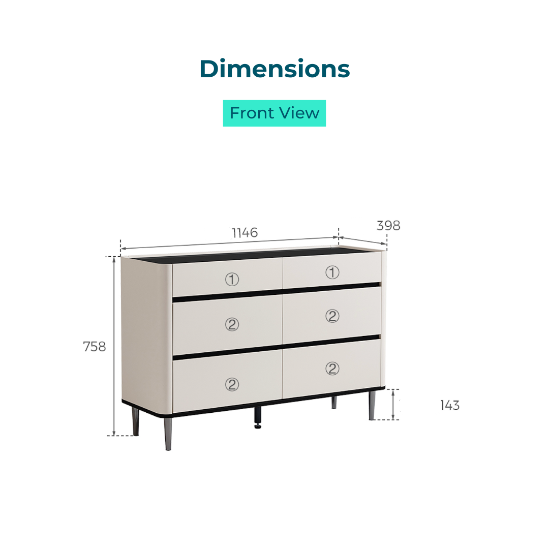 Zo Gray 6-Drawer Cabinet 