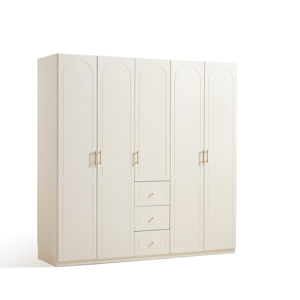 Fritz 5-Door Wardrobe with Top Cabinet