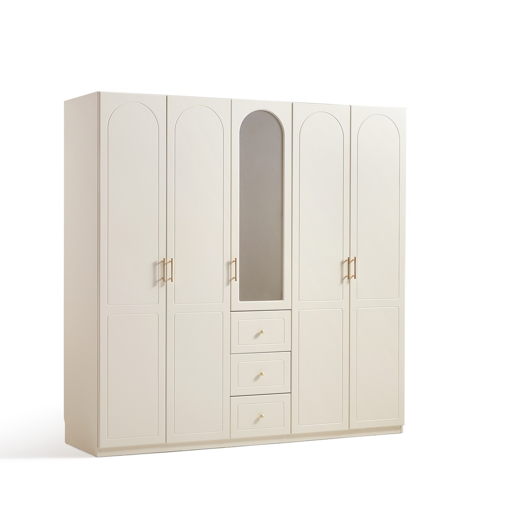 Fritz 5-Door Wardrobe Slide & Top Cabinet