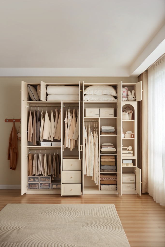 Fritz 5-Door Wardrobe Slide & Top Cabinet