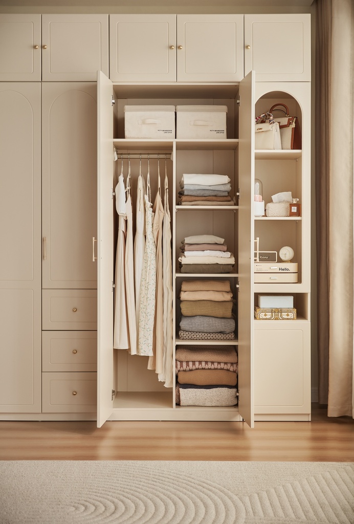 Fritz 5-Door Wardrobe Slide & Top Cabinet