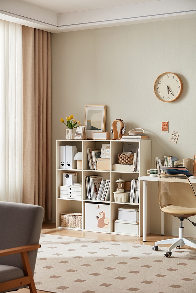 Cassie 3-Layer 3-Row Bookshelf (White)