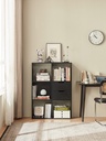 Cassie 3-Layer 2-Row Bookshelf   (Black)