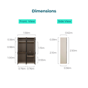 Festy 4-Door Aluminum Framer Wardrobe 