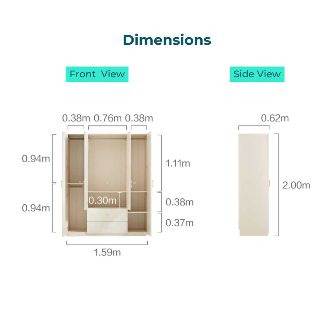 Felicity 4-Door Wardrobe
