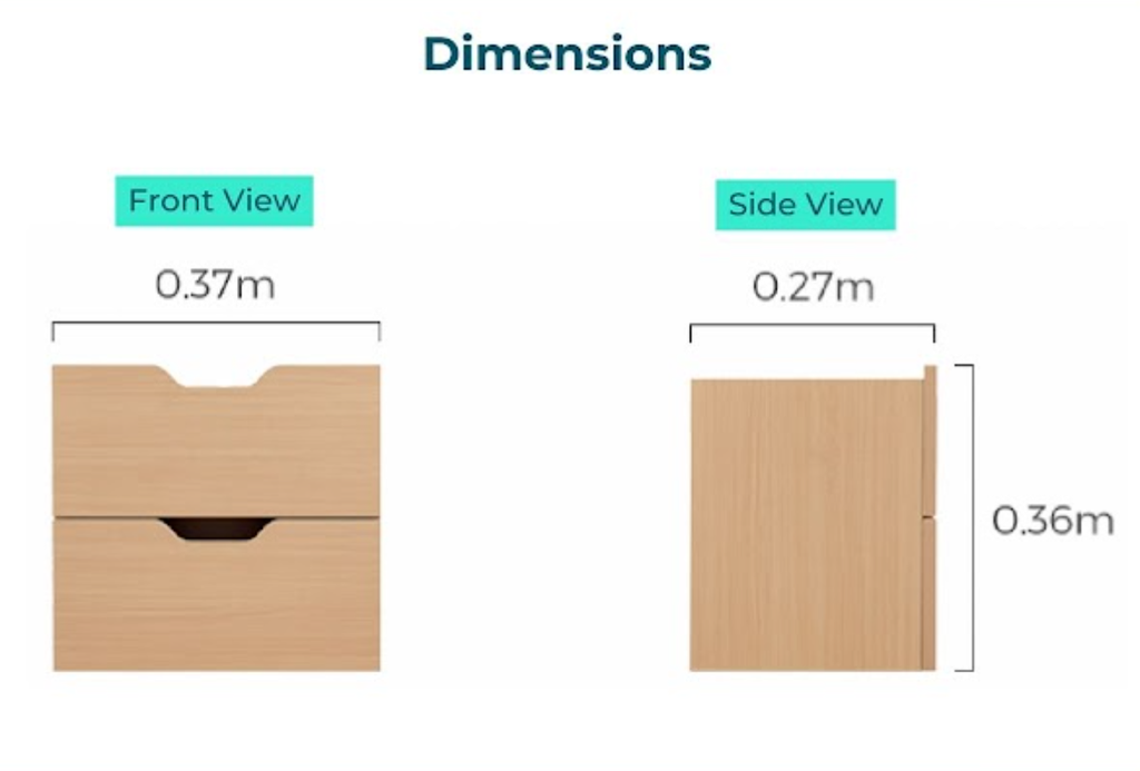 Cassie 2-Drawer Bookshelf