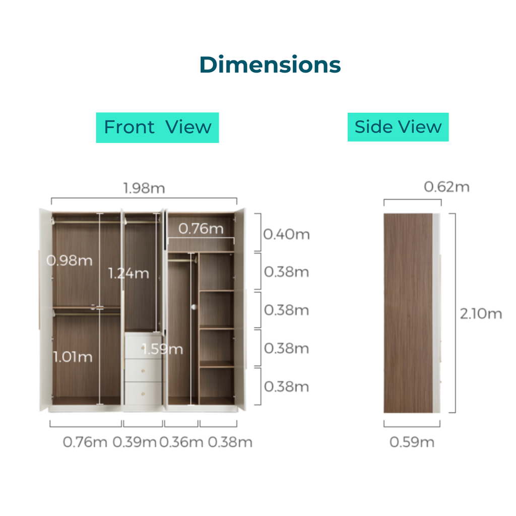 Edger 5-Door Wardrobe