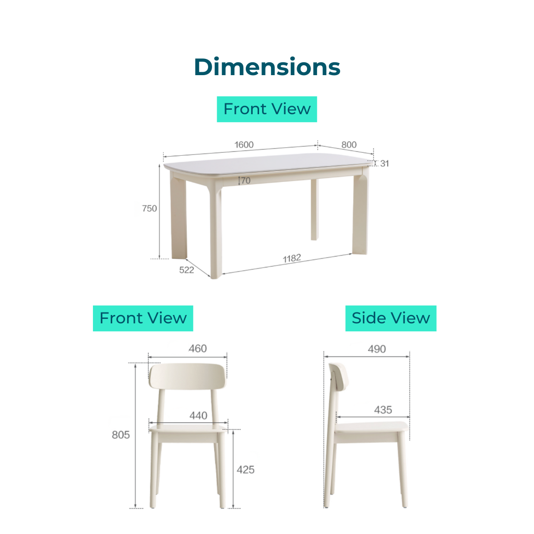 Nyssara Solid Wood Dining Set