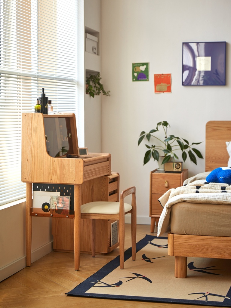 Nara Wood Solid Wood Dressing Table Set