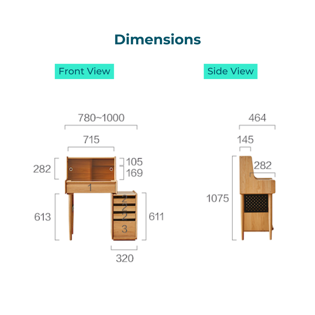 Nara Wood Solid Wood Dressing Table Set