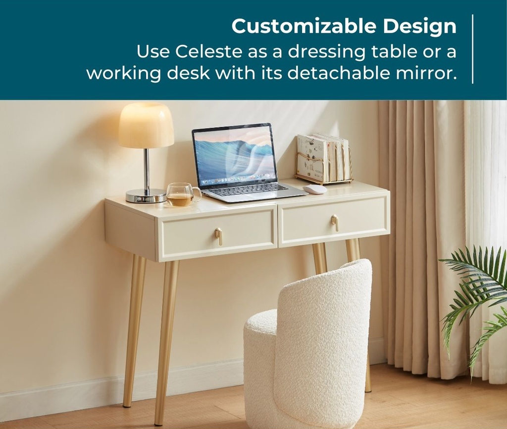 Celeste Dressing Table with Mirror