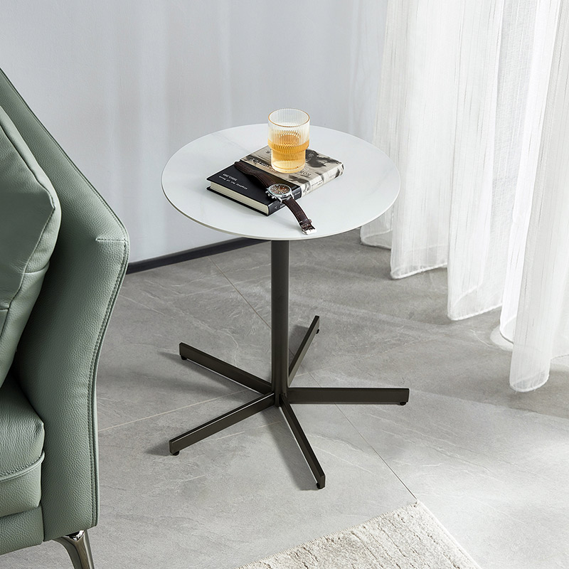 Dwayne White Sintered Stone Side Table