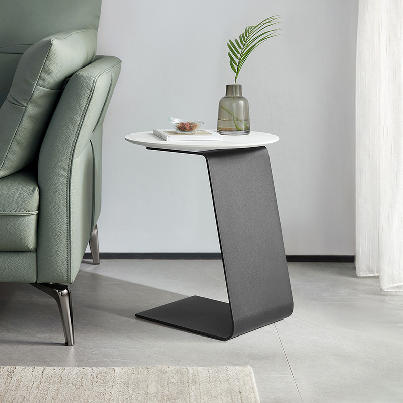 Caleb White Melamine Side Table