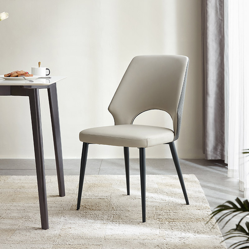 Medina Light Gray PVC Leather Dining Chair (2 pcs)