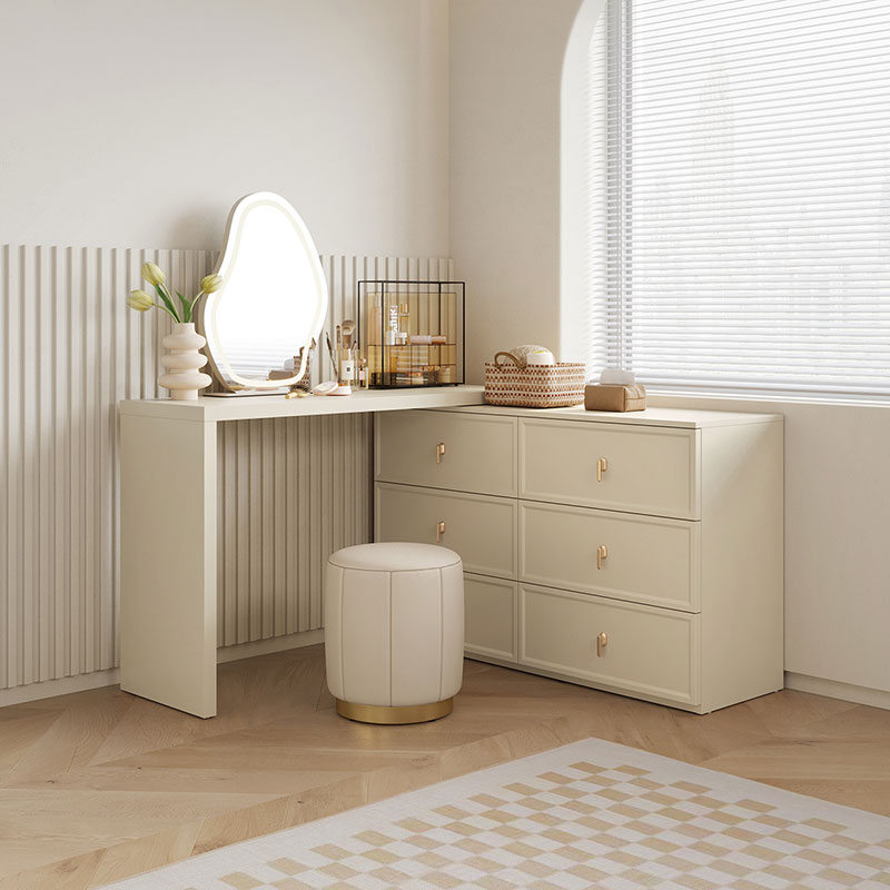 Mirena Drawer Cabinet w/ Desk, Mirror & Stool