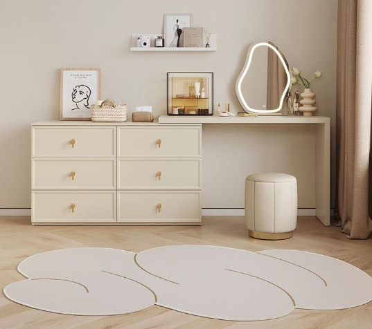 Mirena Drawer Cabinet w/ Desk, Mirror & Stool