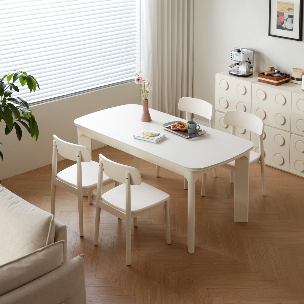 Nyssara Solid Wood Dining Table + Dining Chair