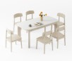 Nyssara White Solid Wood Dining Table Set