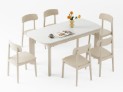 Nyssara White Solid Wood Dining Table Set