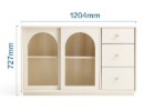 Navelle White Solid Wood Side Cabinet