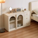 Navelle White Solid Wood Side Cabinet