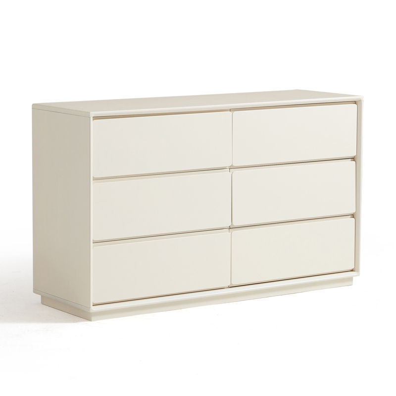 Nivorra White Solid Wood 6-Drawers Cabinet