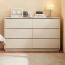 Nivorra White Solid Wood 6-Drawers Cabinet
