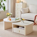 Nayelle White Wood Solid Center Table